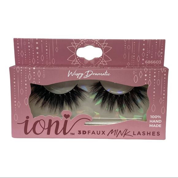 Ioni Wispy Dramatic 3D Faux Mink Lashes Handmade 3 Sets Of Lashes & 1 Glue NIB - Picture 2 of 8